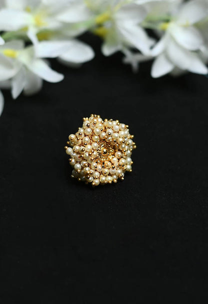 Mominos Fashion Gold-Polished with Pearls Ring