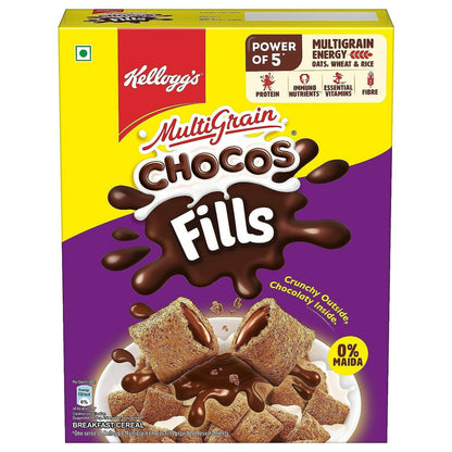 Kellogg's Multigrain Chocos Fills, 3 Grains: Oats, Wheat & Rice, Protein Rich, 0% Maida