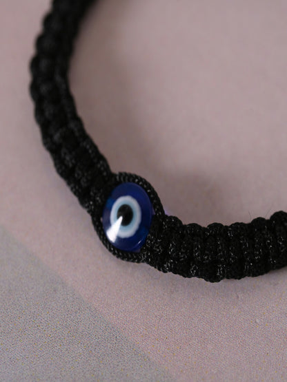 NVR Women & Men Black Evil Eye Rakhi With Roli Chawal