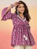Sangria Floral Printed Cotton Top