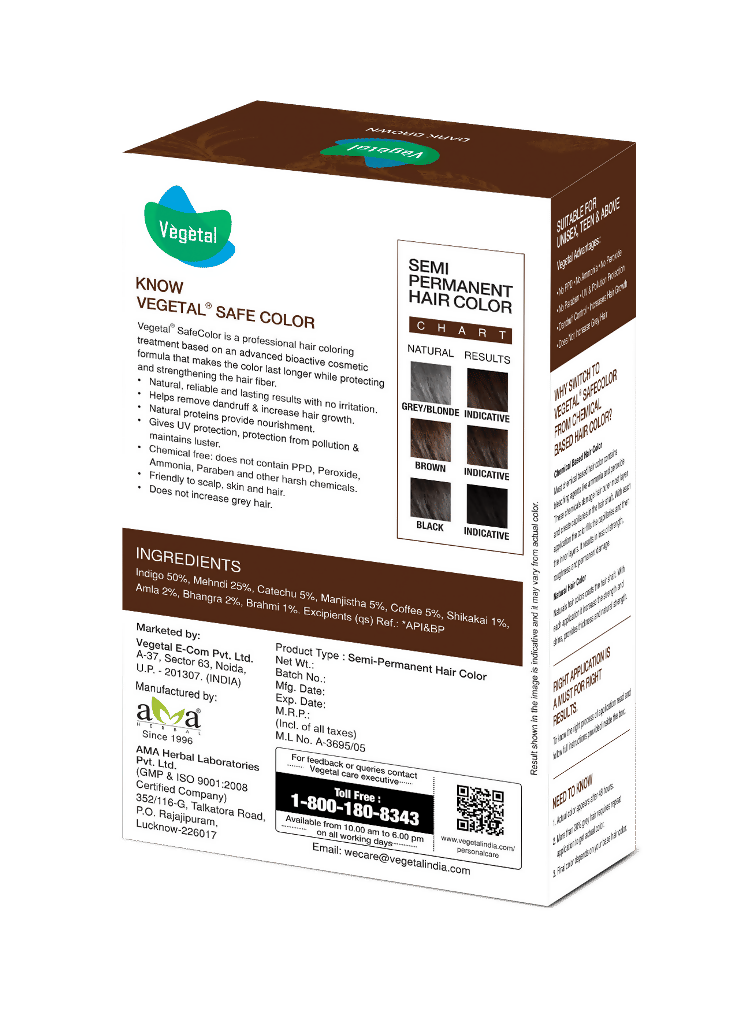 Vegetal Safe Color For Beard - Dark Brown