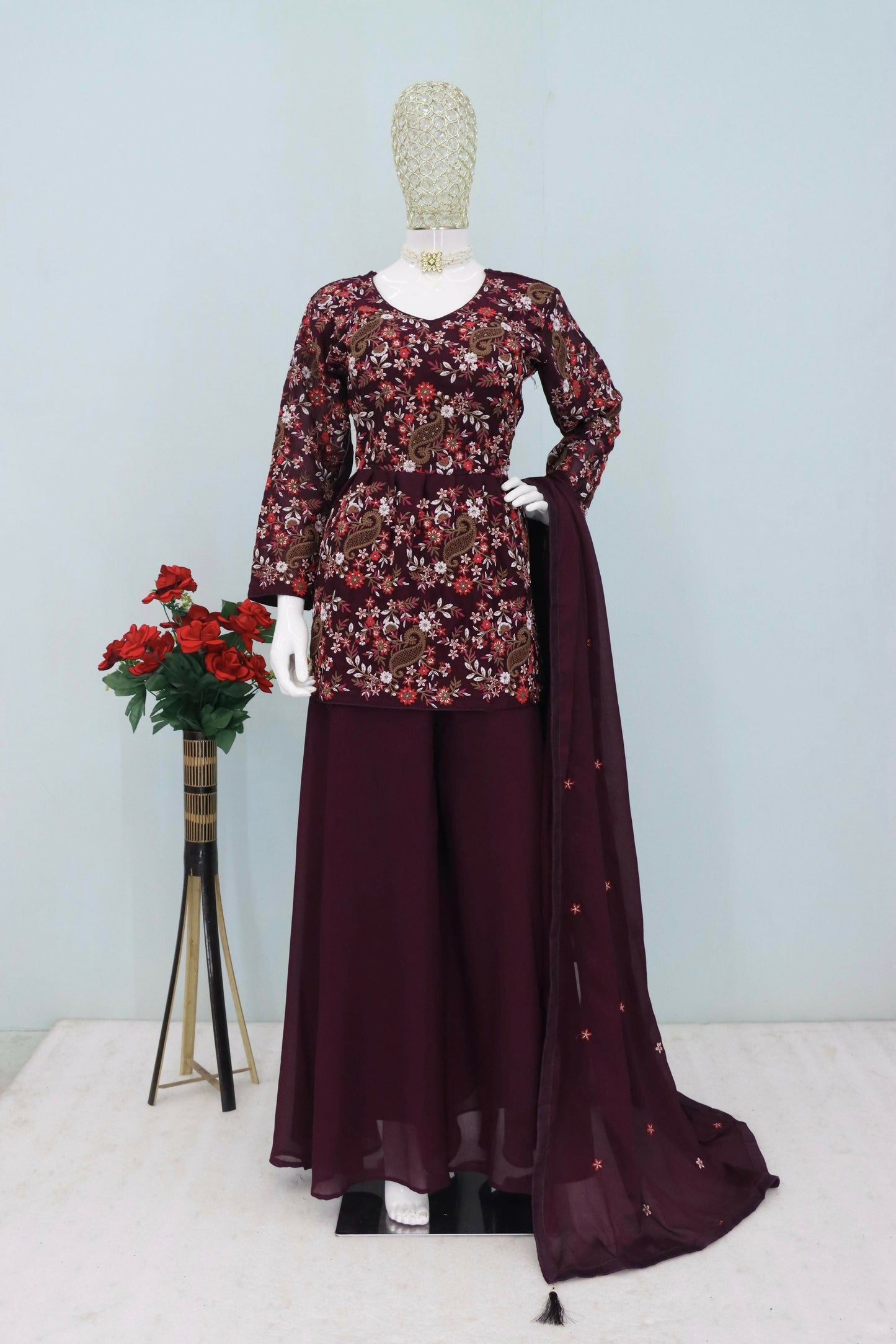 Anaita Purple Chiffon Embroidered With Sequins Work Salwar Suit