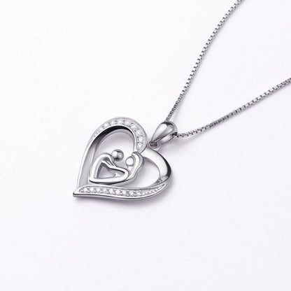 Cauer Elegant 14K White Gold Plated Moissanite Pendant Necklace
