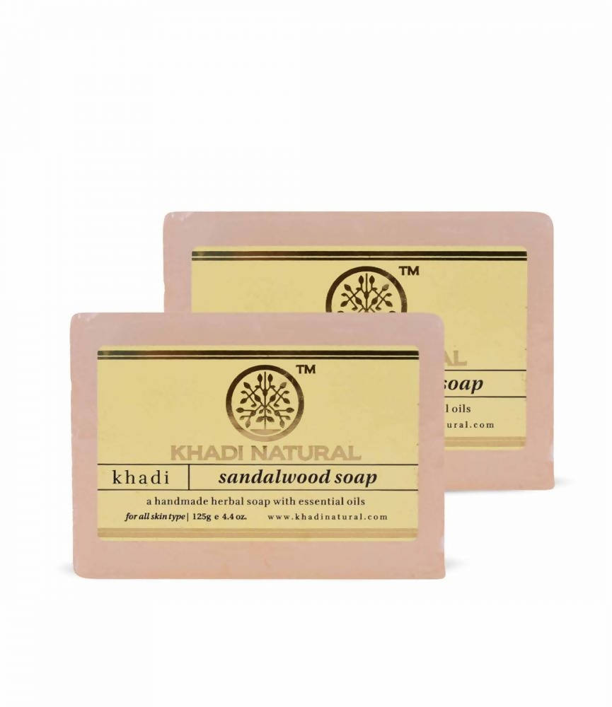 khadi natural herbal sandalwood soap - 125 gm - pack of 2