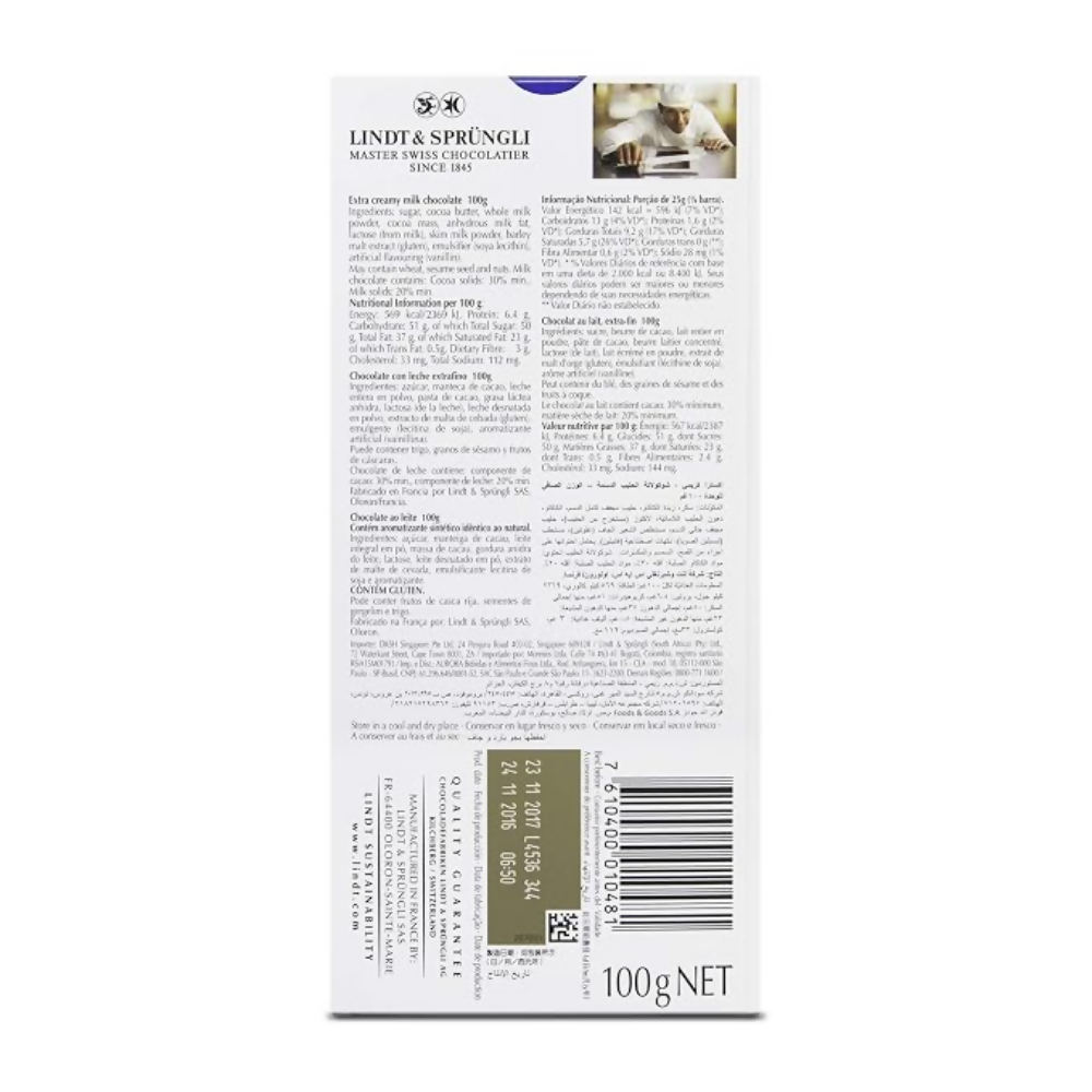 Lindt Excellence Extra Creamy Milk Chocolate Bar and Lindt Lindor Singles Milk Chocolate Box