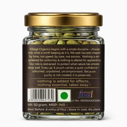Village-Organica Green Cardamom (Elaichi) Whole – Handpicked
