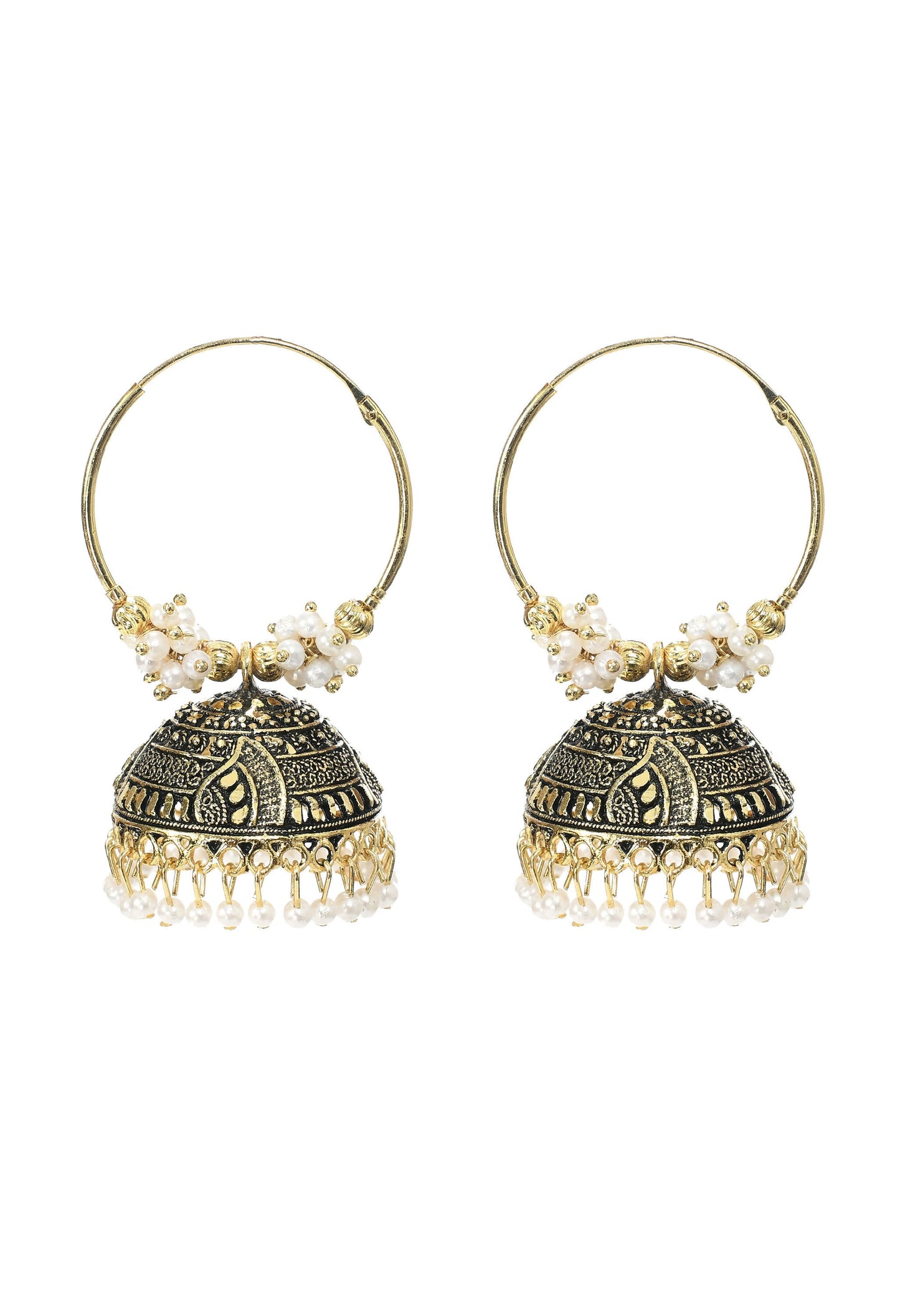 Mominos Fashion Johar Kamal Women's Latest Designer Golden Color Jhumkas