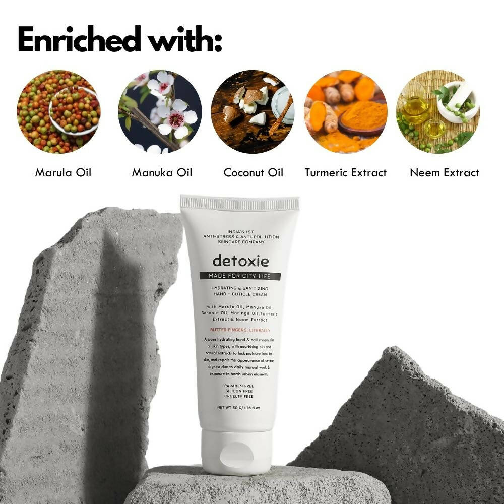 Detoxie Hydrating & Sanitizing Hand & Cuticle Cream - 50 gms