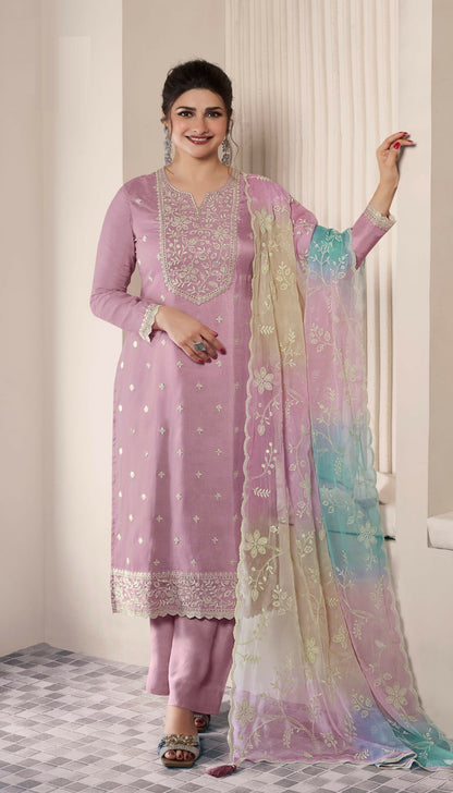 Anaita Lavender Embroidered Silk Stitched Salwar suit