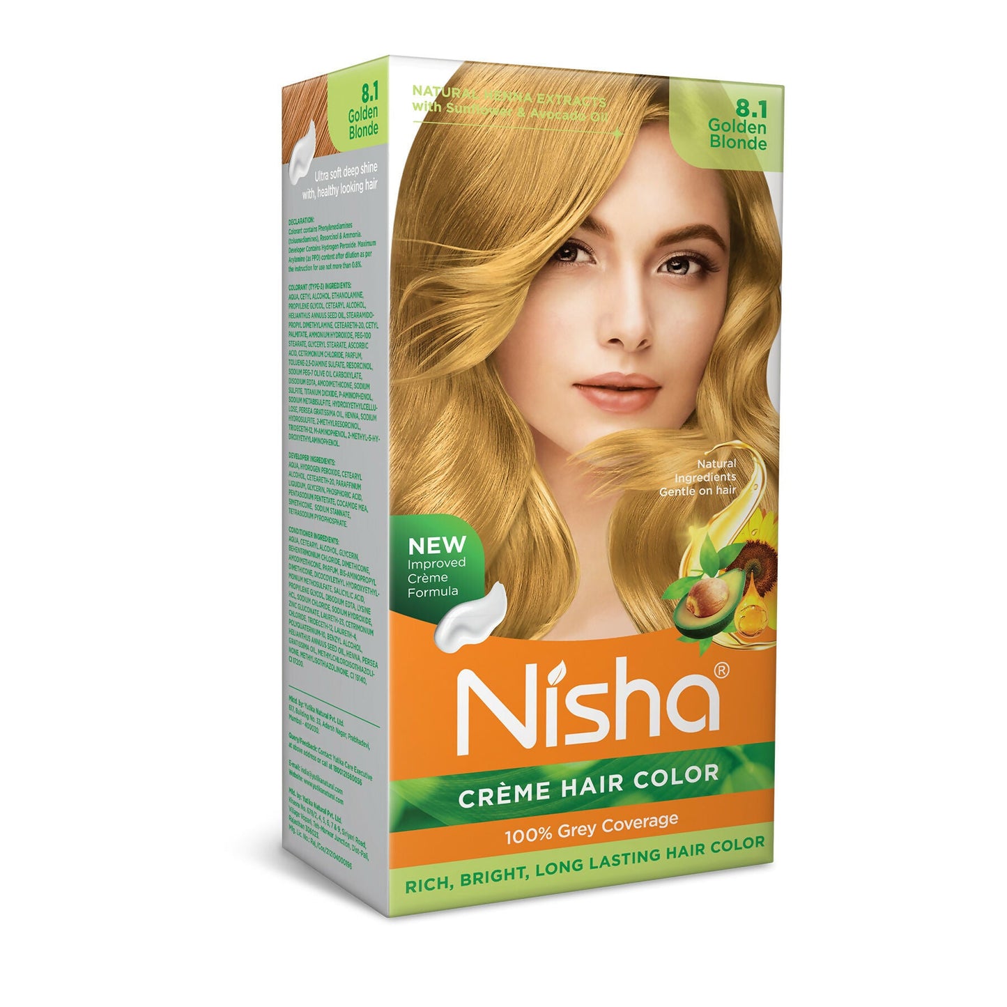 Nisha Creme Hair Color for Women - Golden Blonde