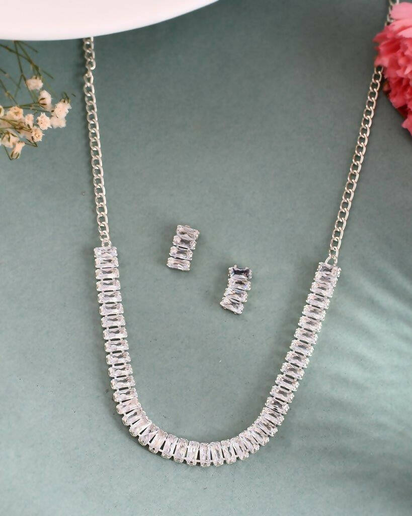 VOJ Women Silver Color stainless steel Jewellery Set