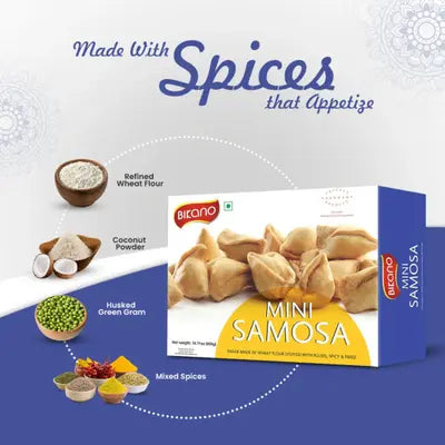 Bikanervala Bikano Mini Samosa - 400 gms - Pack of 3