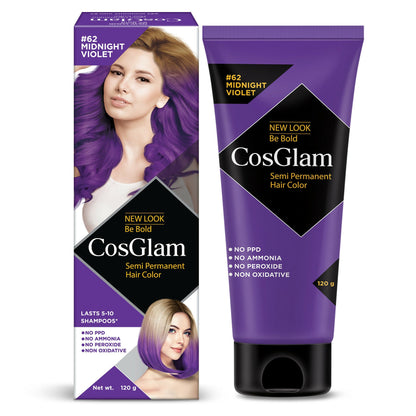 Cosglam Semi Permanent Hair Color for Women & Men (#62 Midnight Violet)