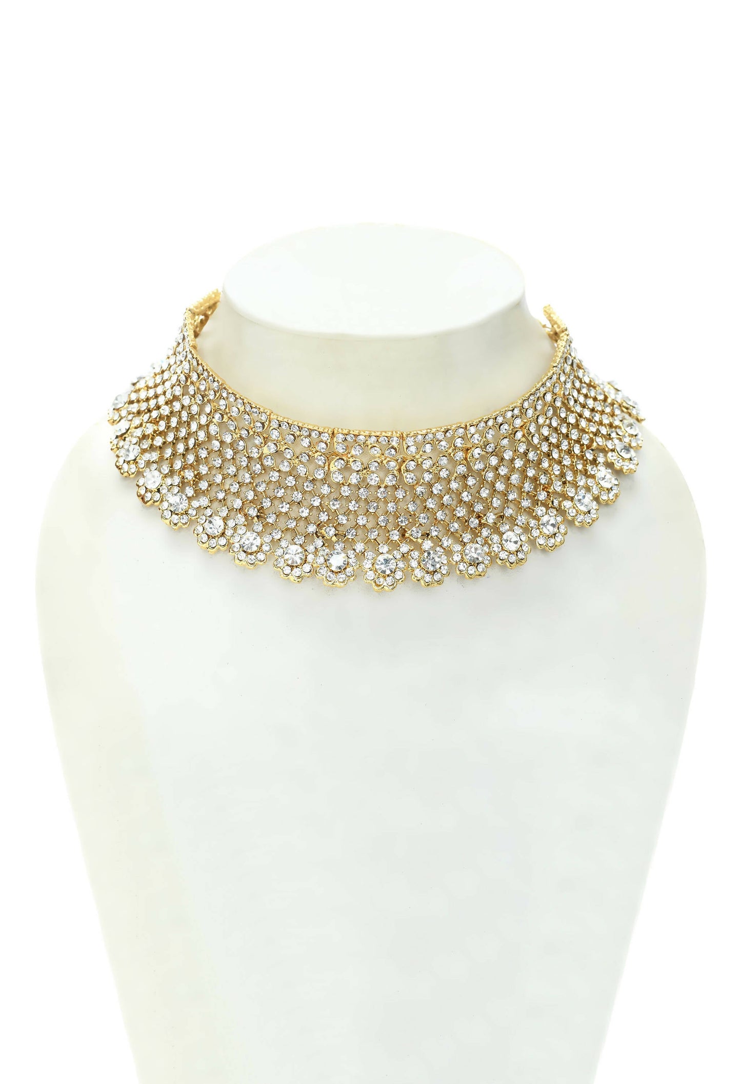 Mominos Fashion Johar Kamal Traditional Rajwadi Design Heavy Golden Colour Necklace Set