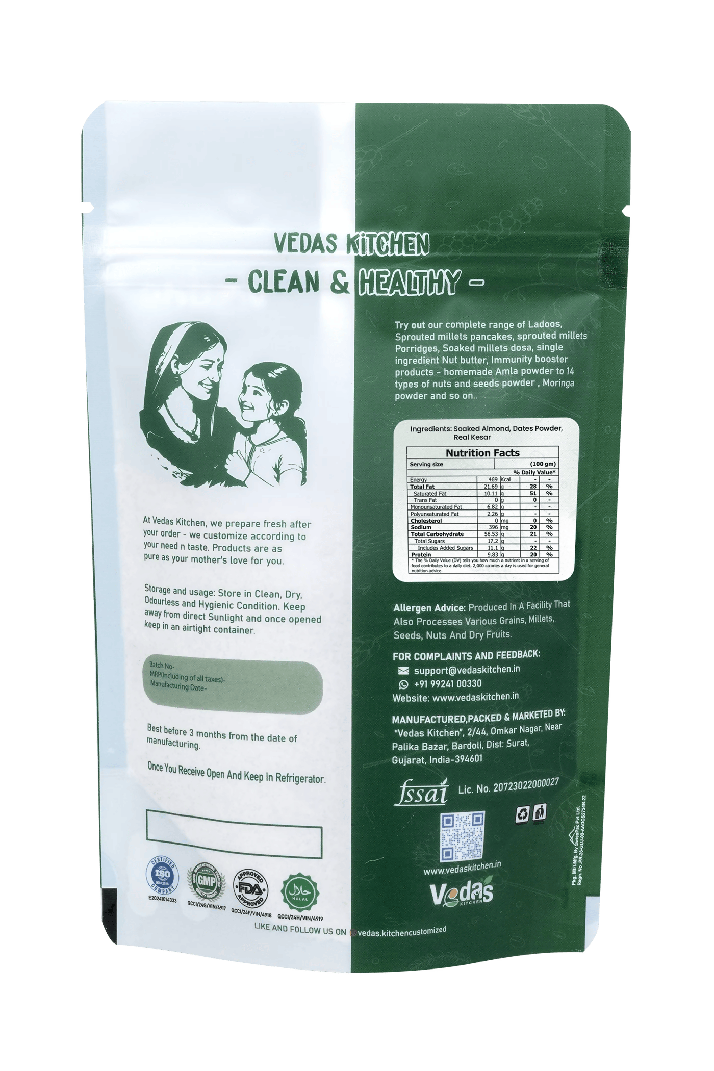 Vedas Kitchen Kesari Badam Milk Mix