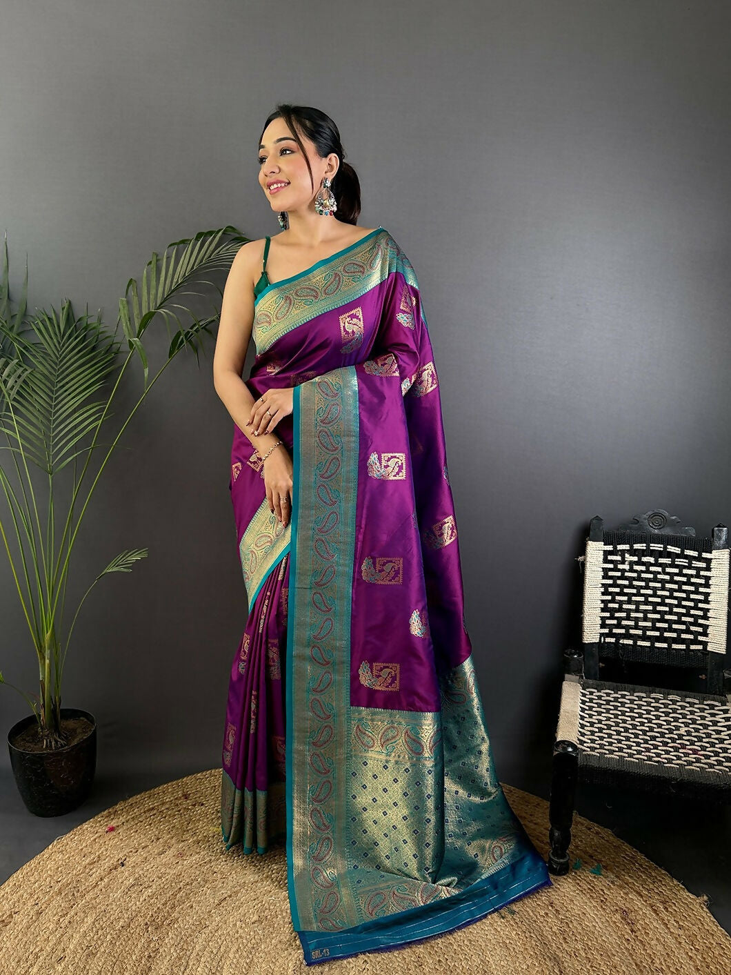 Joban Fashion Blue Peacock Banarasi Silk Sarees