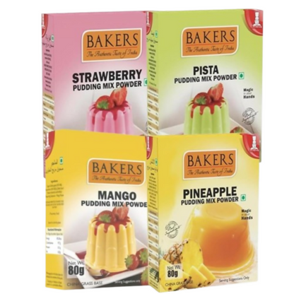 BAKERS Instant Pudding 4 Flavors Mix Combo