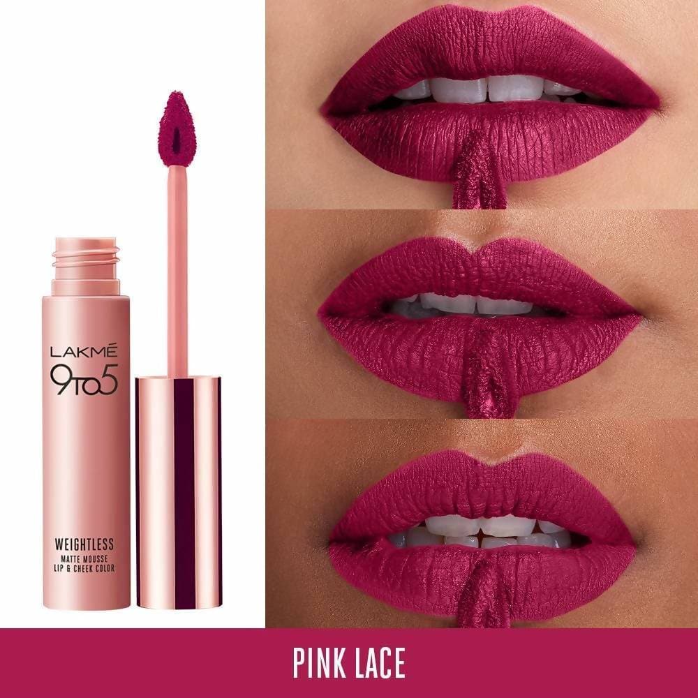 Lakme 9 To 5 Weightless Matte Mouse Lip & Cheek Color  Pink Lace - 9 gms