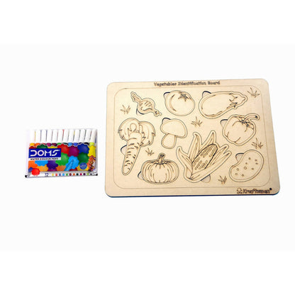 Kraftsman Vegetable Identification Puzzle Board with Color Kit Included