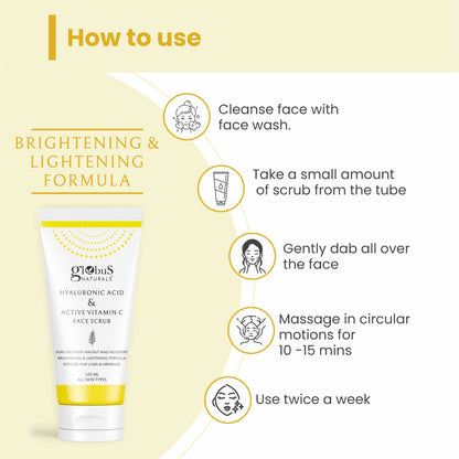 Globus Naturals Hyaluronic Acid & Vitamin C Anti Ageing Face Scrub