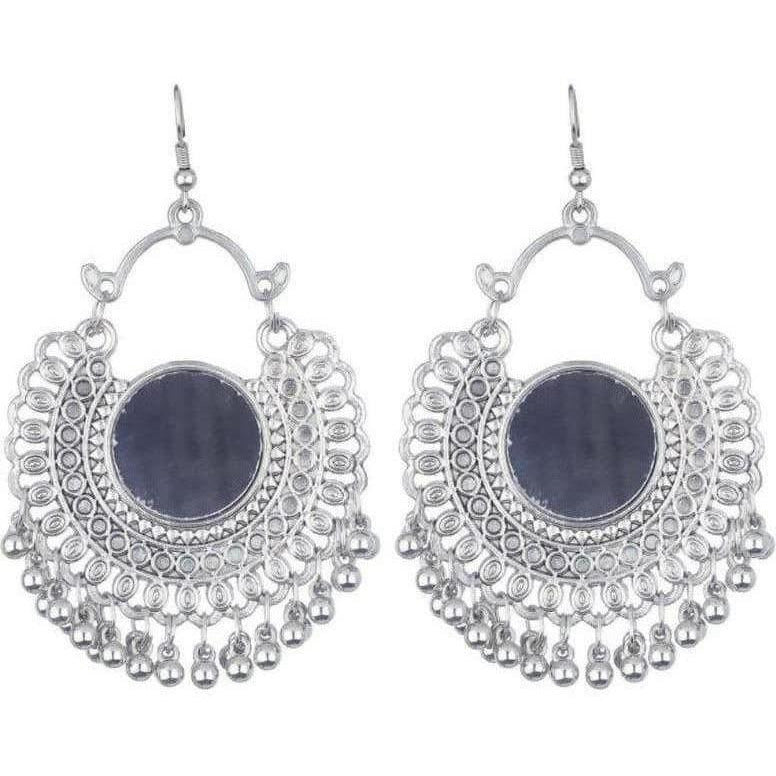 MS Fashion India Oxidized Silver Earrings German Silver Traditional Drops And Danglers
