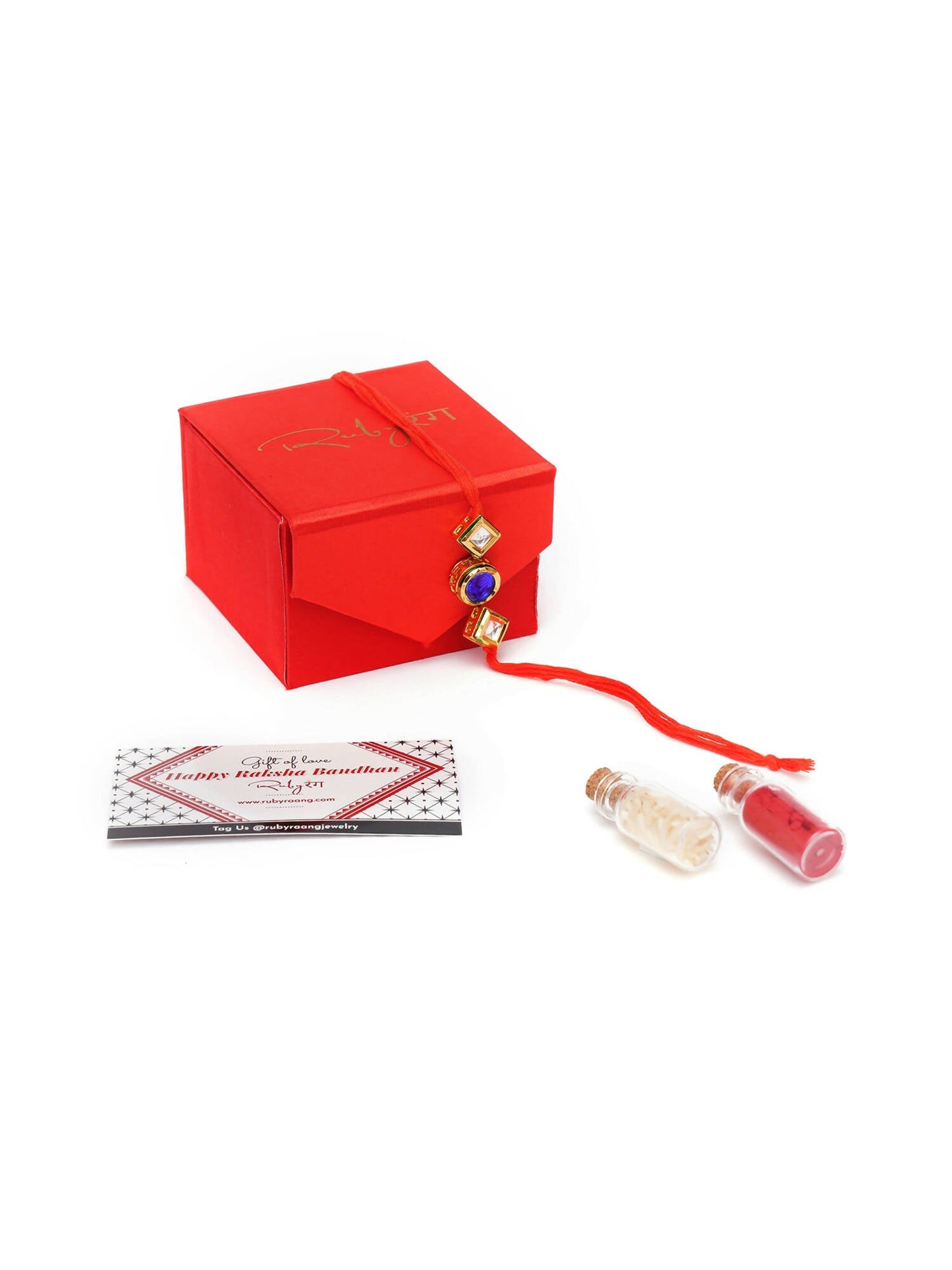 Designer kundan Rakhi - Ruby Raang