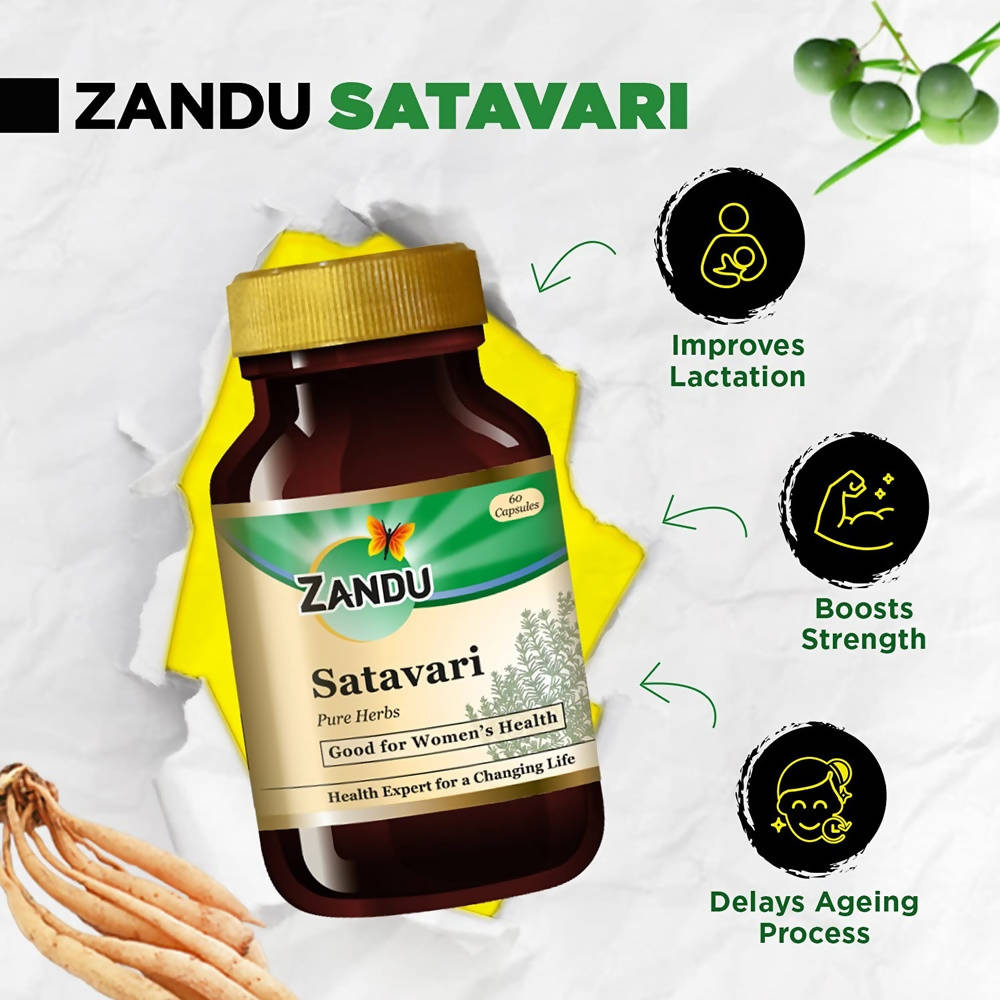Zandu Satavari Pure Herbs Capsules - 60 Caps