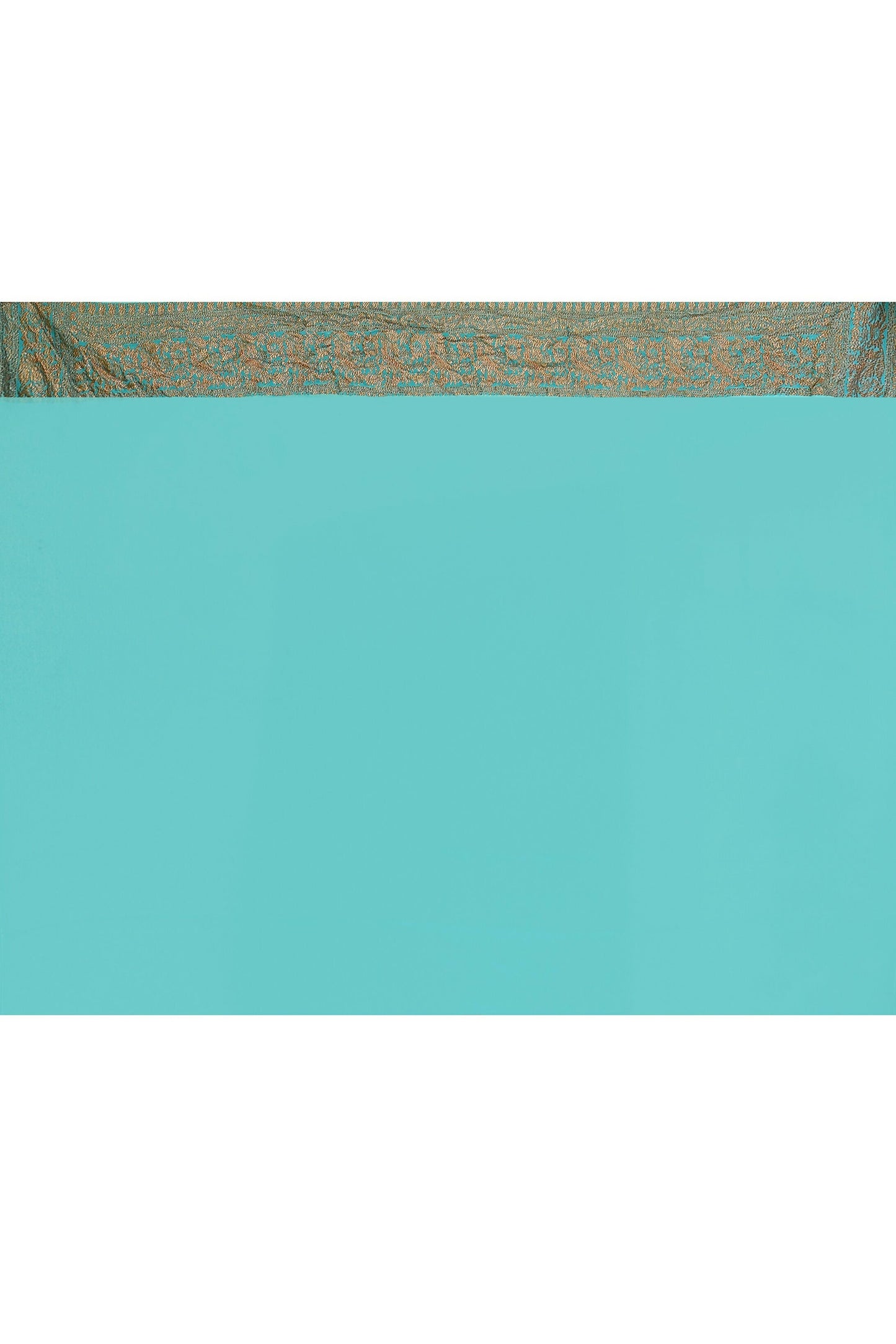 Joban Fashion Sky Blue Crepe Chiffon Pure Handloom Banarasi Silk Saree
