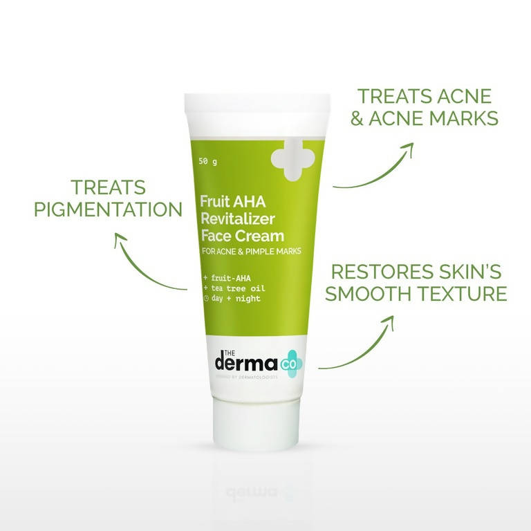 The Derma Co Fruit AHA Skin Revitalizer Face Cream For Acne & Pimple Marks - 50 gms