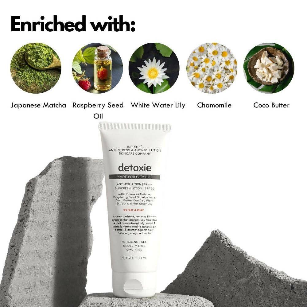Detoxie Anti-Pollution PA+++ Sunscreen Lotion SPF 30 - 100 gms