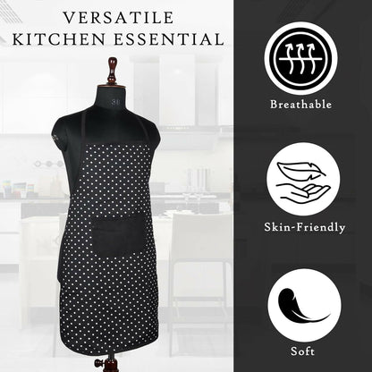 Kuber Industries Kitchen Apron Restaurant & Chef For Women & Men-Black