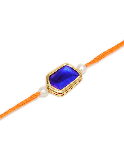 Designer kundan Rakhi - Ruby Raang