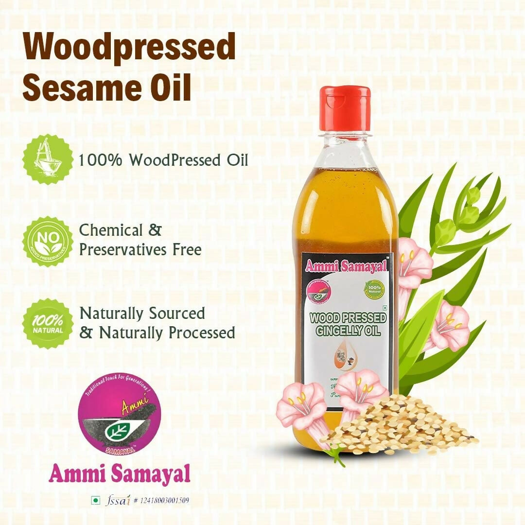 Ammi Samayal Wood Pressed Sesame Gingelly Oil for Cooking