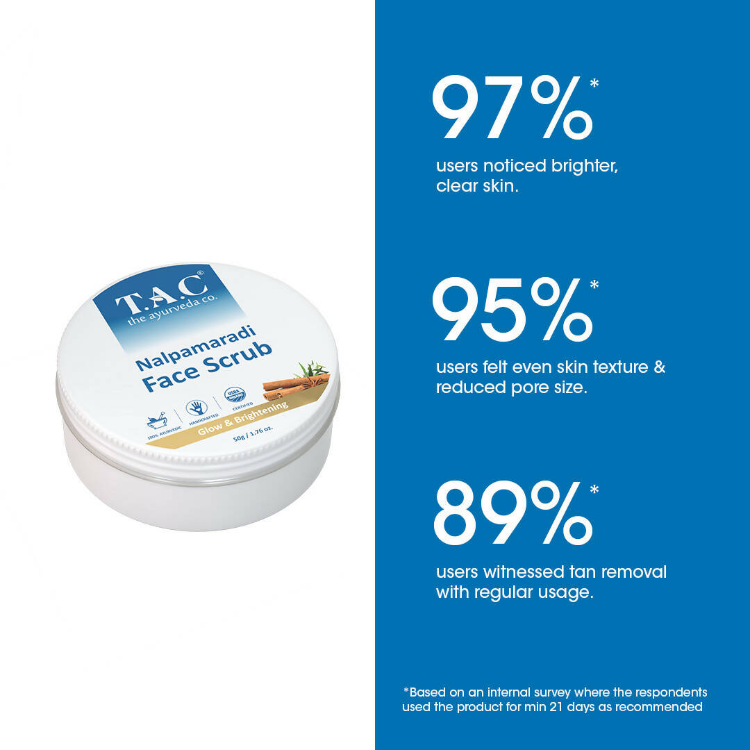 T.A.C - The Ayurveda Co. Nalpamaradi Face Scrub for Glowing & Brightening Skin with Triphala Powder for Women & Men