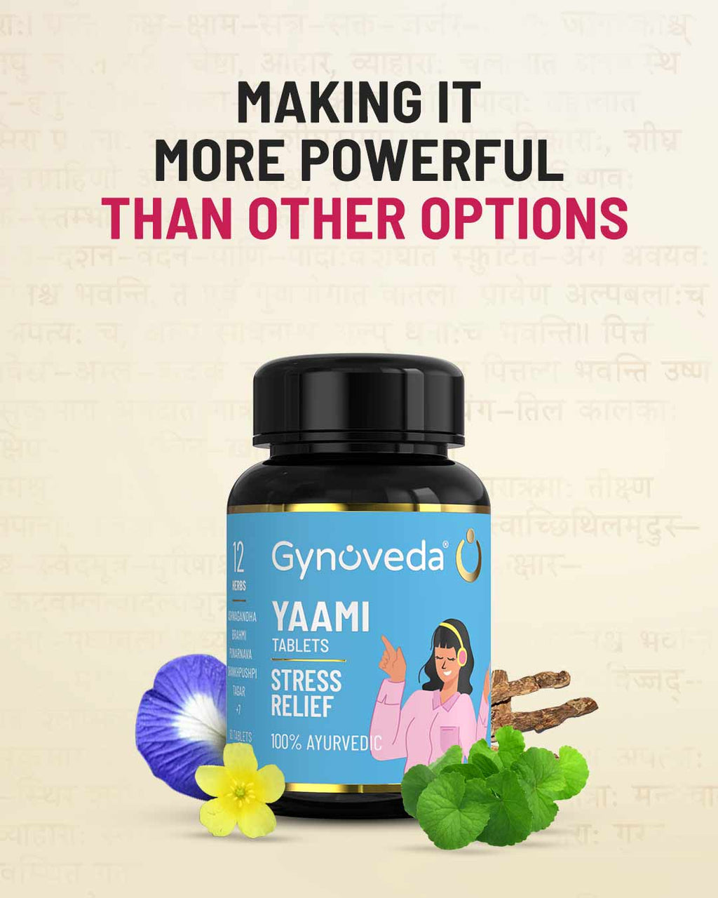 Gynoveda Yaami Ashwagandha Ayurvedic Tablets - 60 Tabs