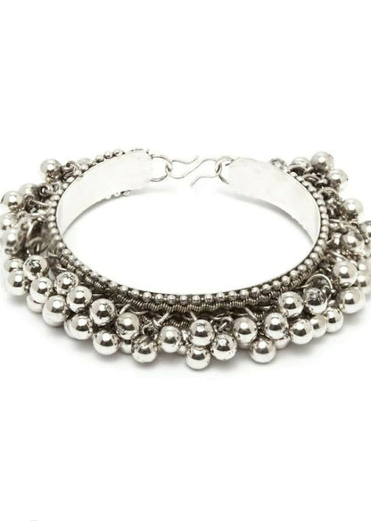Mominos Fashion Johar Kamal Silver-Plated Brass Finish Radha Kishan Long Neckalce Combo Set For Women