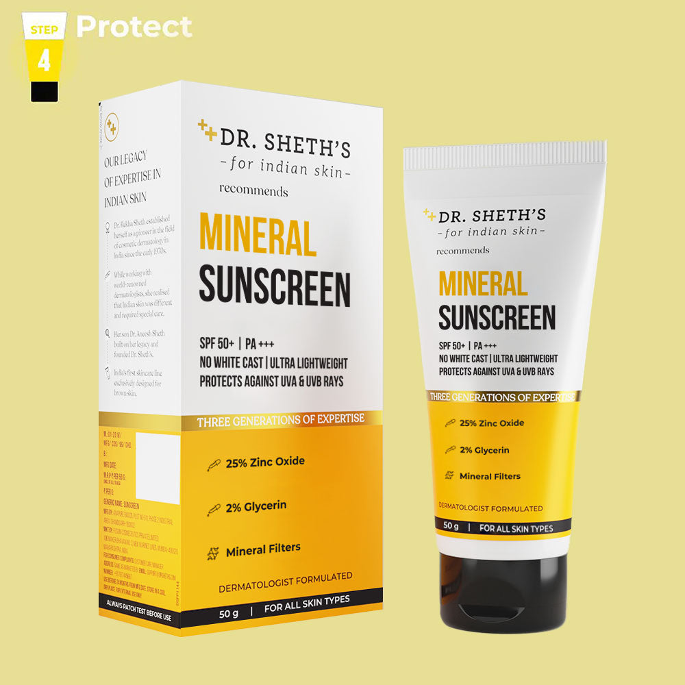 Dr. Sheth's Mineral Sunscreen  SPF 50  PA +++ - 50 gms