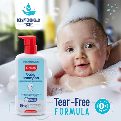 LuvLap Milky Soft Baby Shampoo with Milk Protein, Vitamin E & Coconut Oil, Shea Butter & Chamomile