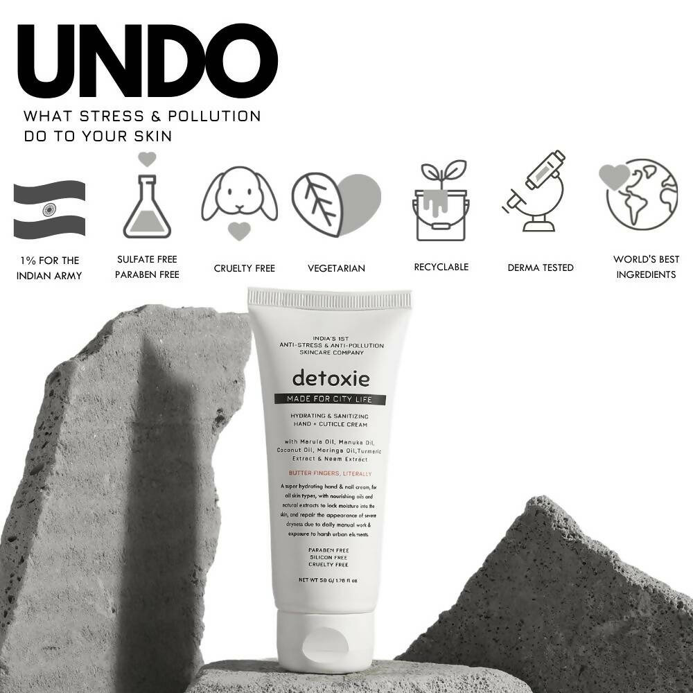 Detoxie Hydrating & Sanitizing Hand & Cuticle Cream - 50 gms