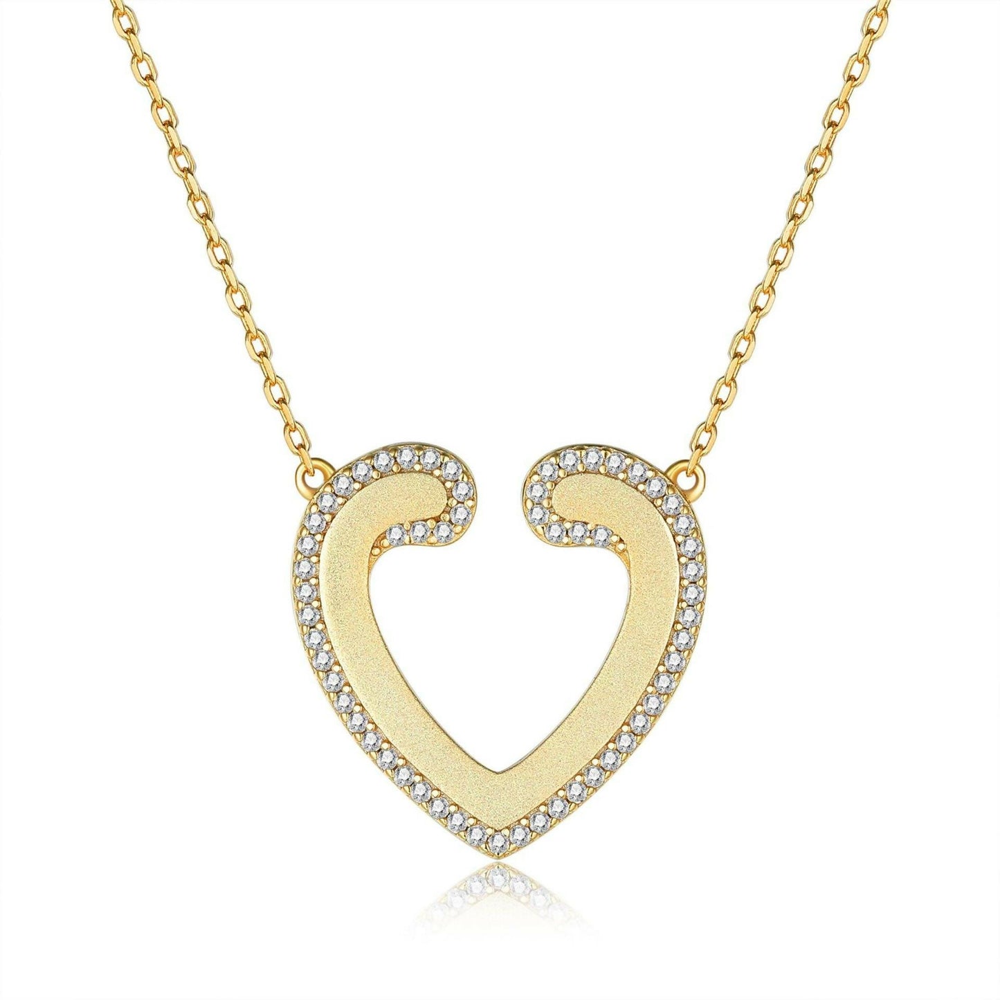 Cauer CAUER 925 Sterling Silver Moissanite Round Pendant Chain