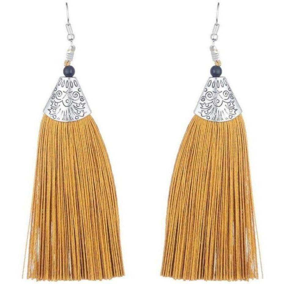 MS Fashion India Gold Color Fringe Earrings