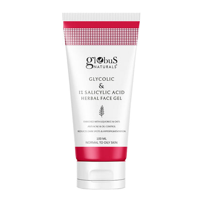 Globus Naturals Glycolic & 1% Salicylic Acid Herbal Anti Acne Face Gel