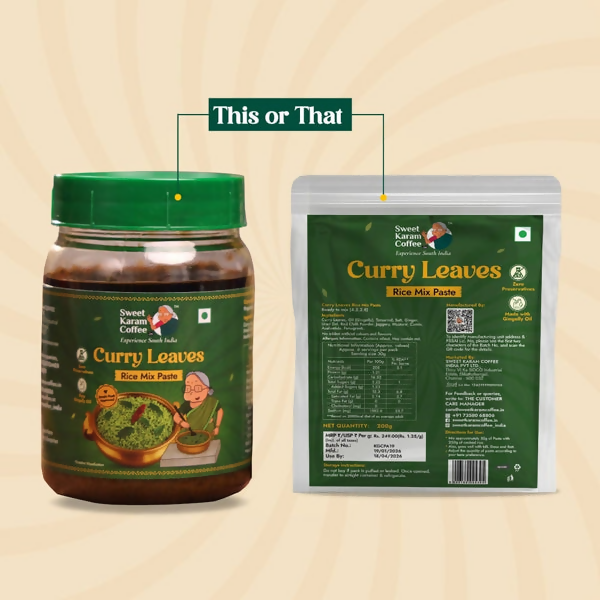 Sweet Karam Coffee Curry Leaves Rice Mix Paste (Ready in Minutes)
