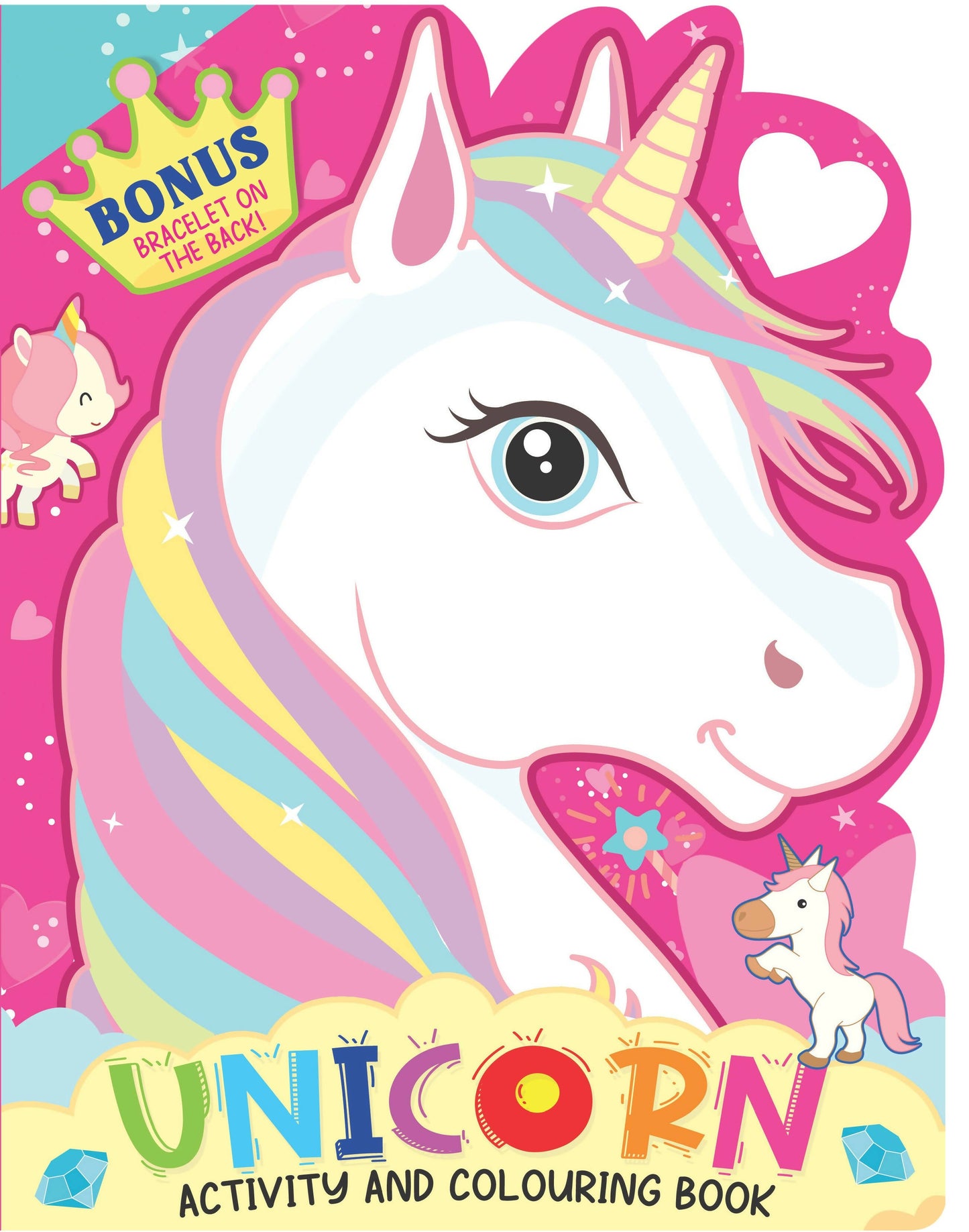 Dreamland Unicorn Activity and Colouring Book- Die Cut Animal Shaped Book : Children Interactive & Activity Book