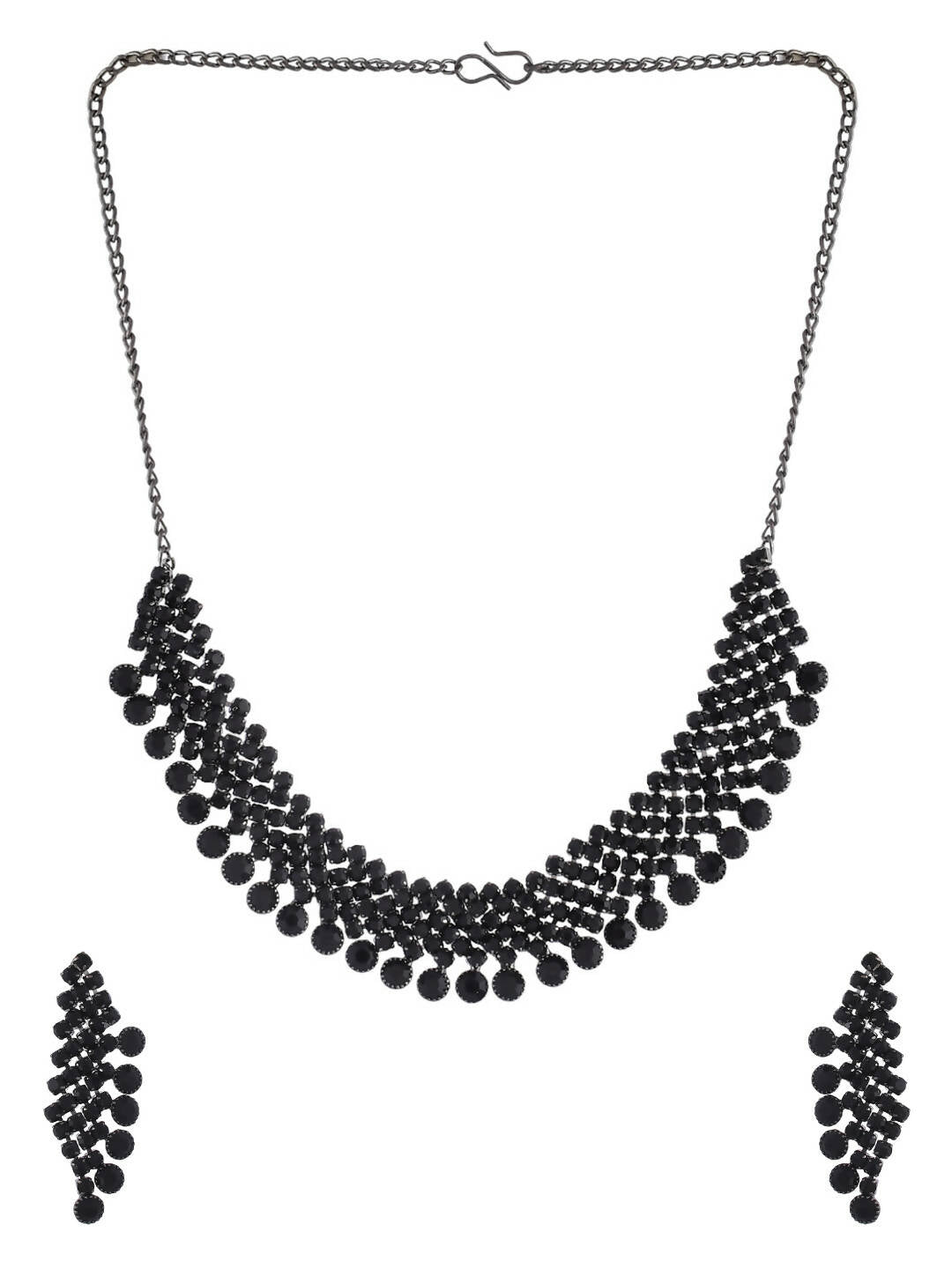 VOJ Women Black Color stainless steel Jewellery Set