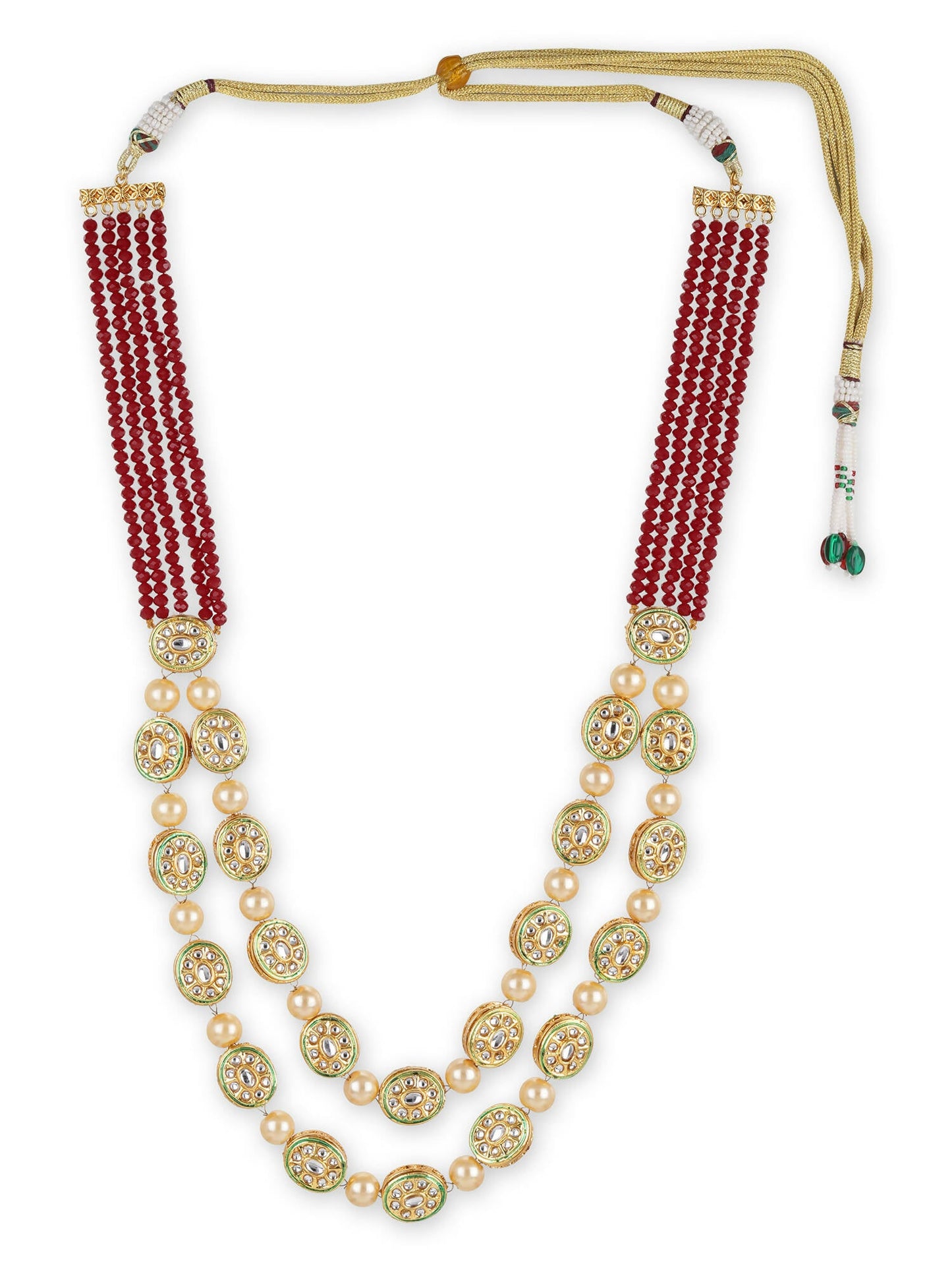 Gold-Toned Red Brass Gold-Polished Necklace - Ruby Raang