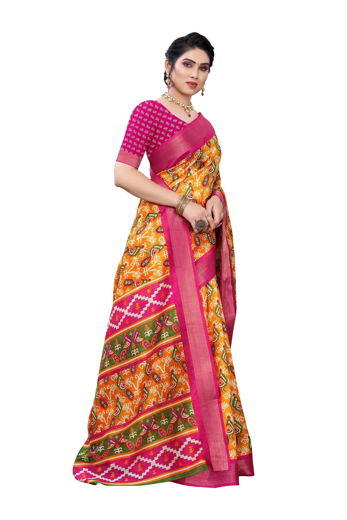 Vamika Mustard Linen Jari Border Saree (JANKI MUSTARD)