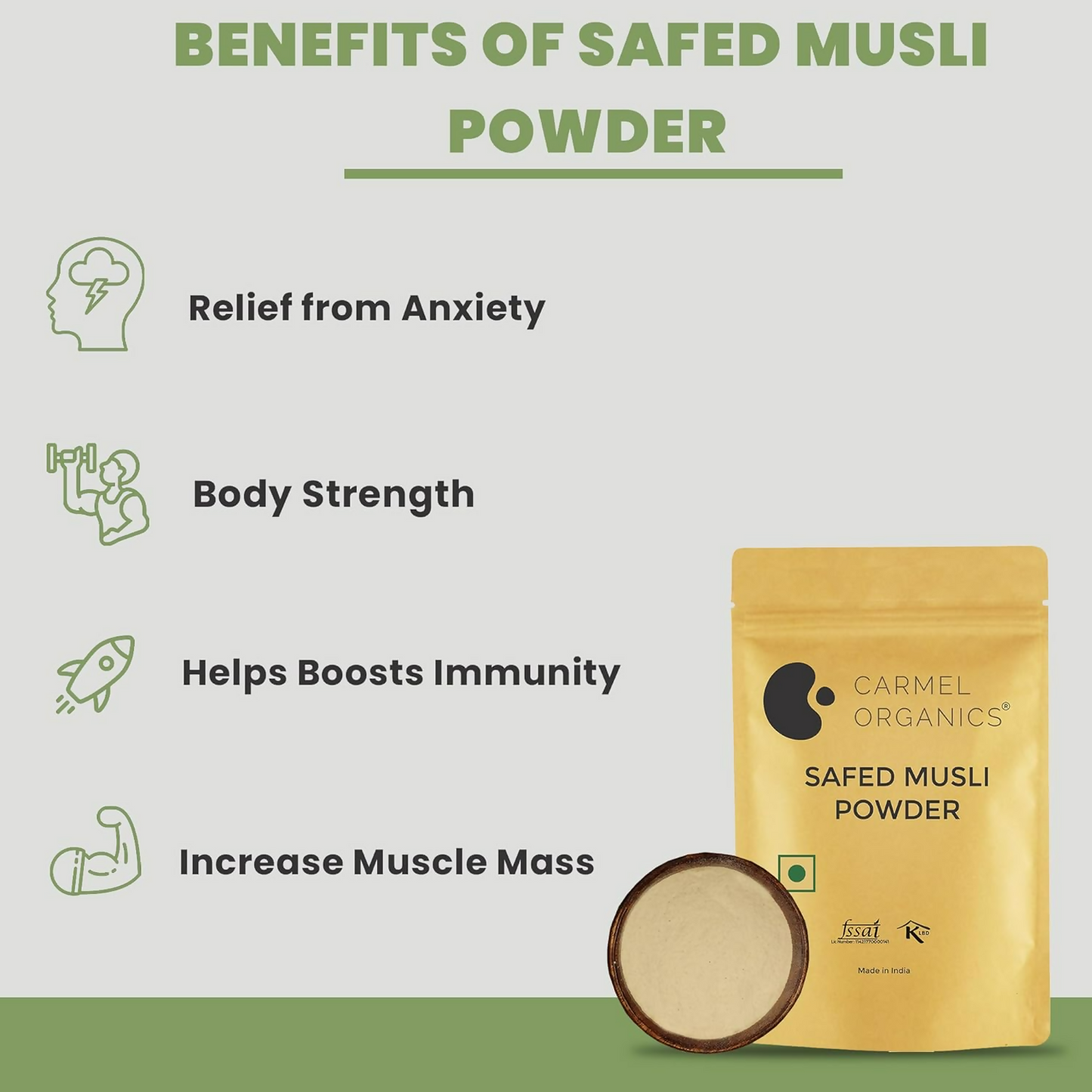 Carmel Organics Safed Musli Root Powder