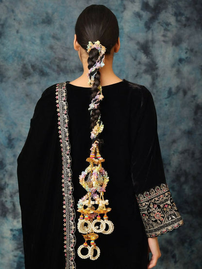 Ruby Raang Colorful Gota Pati Colorful Stones And Golden Stones Parandi