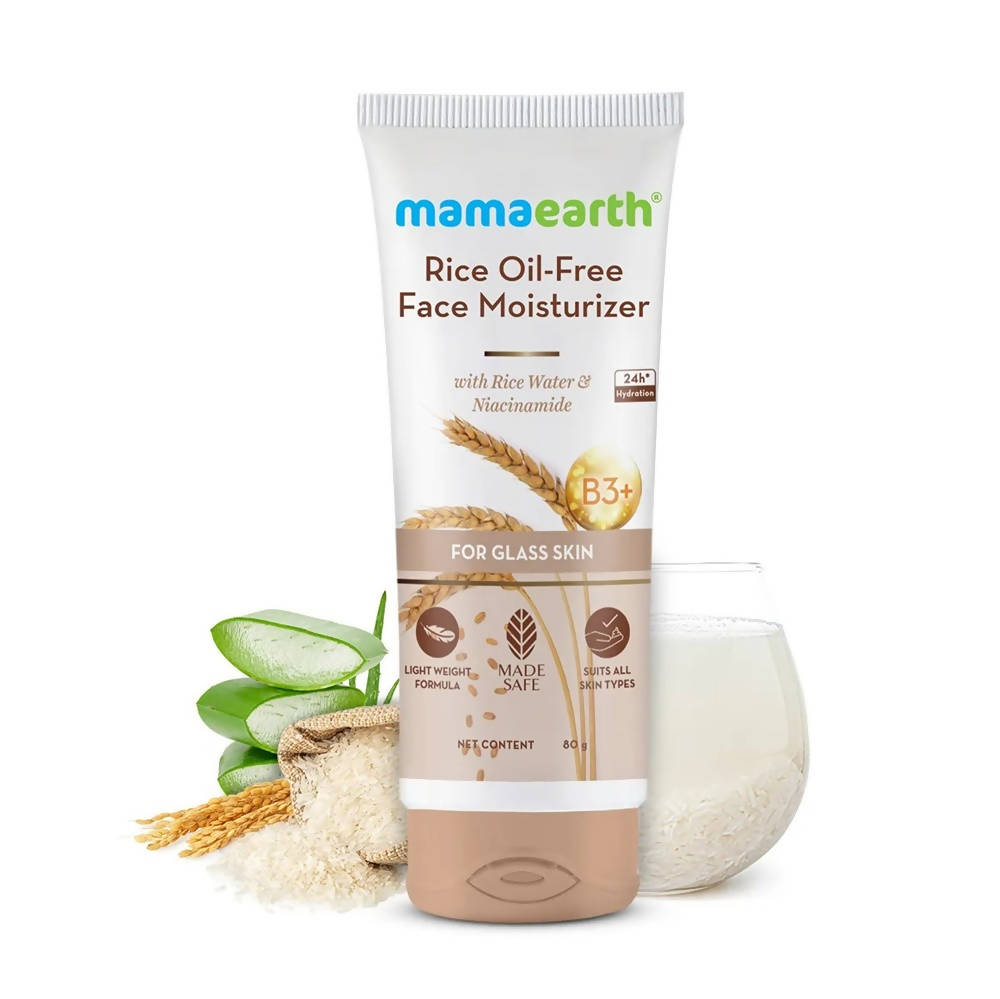 Mamaearth Rice Oil-Free Face Moisturizer With Rice Water & Niacinamide - 80 gms